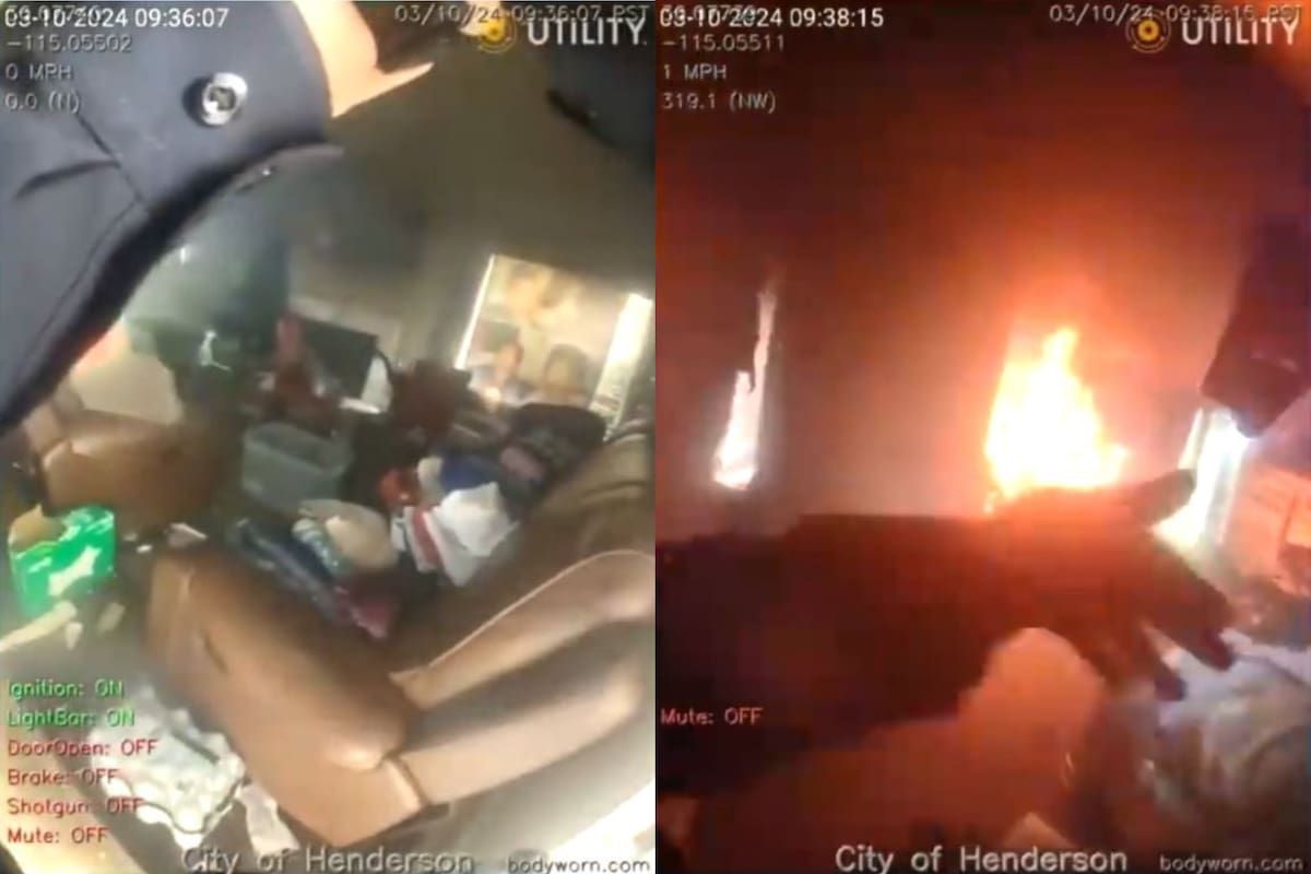 En las imágenes tomadas por la policía se puede ver el foco de incendio