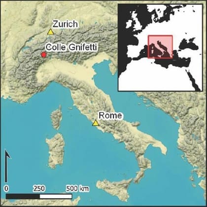 En las montañas Cole Gnifetti, de los Alpes Suizos, encontraron rastros de lo que ocurrió en Inglaterra 8 siglos antes