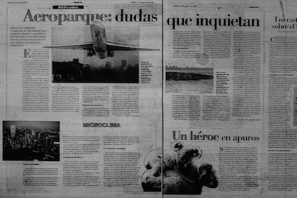 En las páginas del diario LA NACION se reflejó la polémica por el proyecto de la aeroisla en 1995