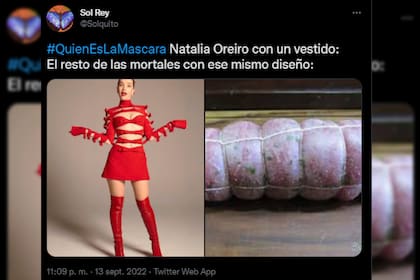 En las redes se hizo una comparación del vestido (Captura Twitter)
