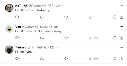 En las redes sociales, los residentes de California reportaron el sismo de 4.4 grados de este jueves 31 de julio
