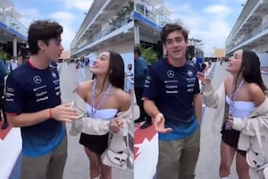 En las redes sociales se viralizó un pícaro intercambio que tuvo Franco Colapinto con una influencer en la previa del GP de Estados Unidos (Foto: Captura de video / X)