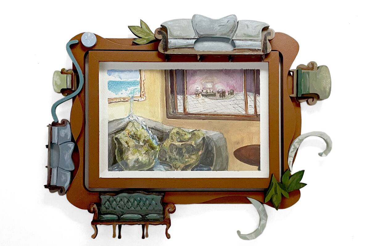 En "Living", de Guzmán Paz, no hay límites entre obra y marco ni entre los objetos representados