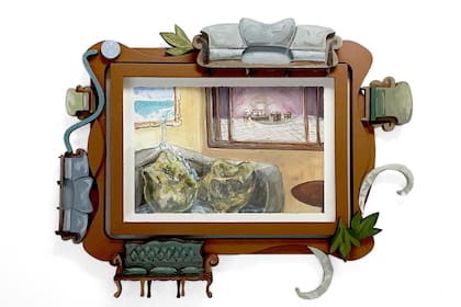 En "Living", de Guzmán Paz, no hay límites entre obra y marco ni entre los objetos representados