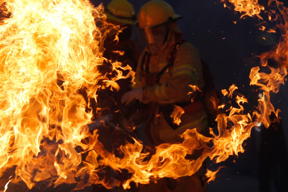 EN LLAMAS. Incendio forestal en las cercanías de Capilla del Monte, Córdoba, en agosto pasado