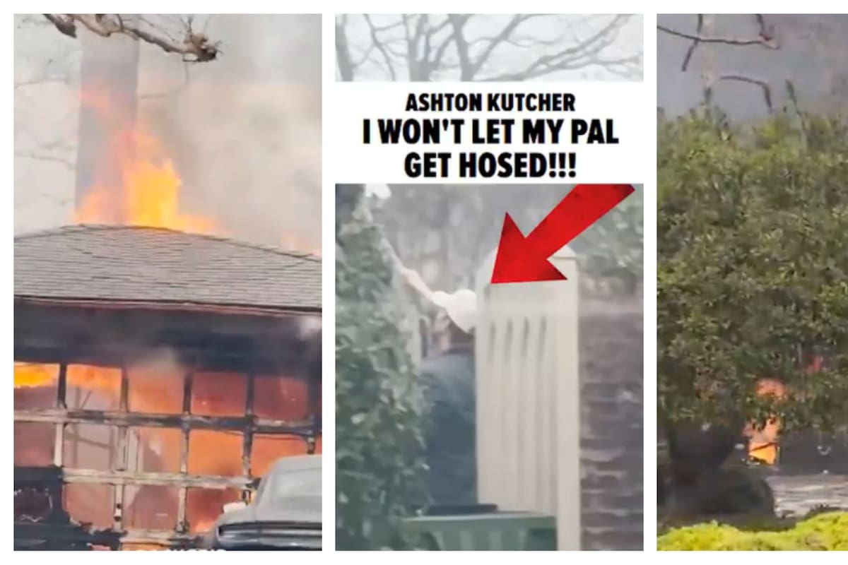 En Los Ángeles, Ashton Kutcher protagonizó un acto que refleja solidaridad y amistad en tiempos de crisis (Imagen del video publicado por TMZ)