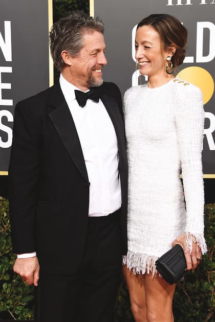 En los Globos de Oro 2019 con su actual esposa, la productora de televisión sueca Anna Eberstein