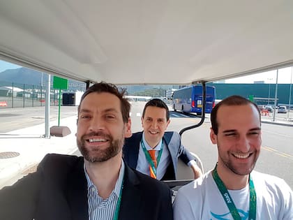 En los Juegos Olímpicos Río de Janeiro 2016, con Fabricio Oberto.