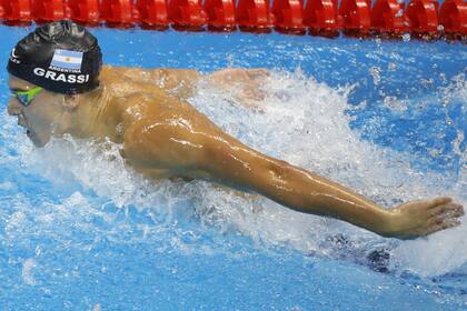 En los Panamericanos de Lima Grassi batió el récord argentino de 100 metros en mariposa y se ganó un lugar en Tokio 2020; luego resultó tercero en la final de esos Panamericanos.