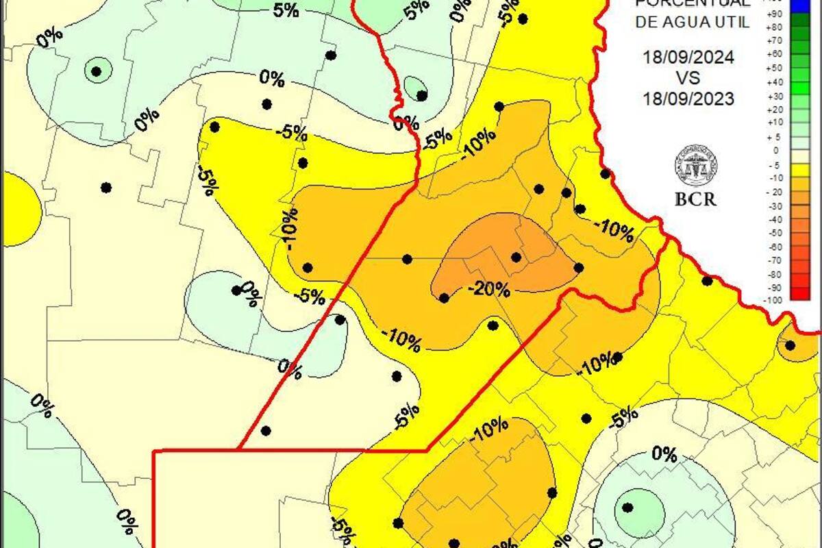 En los perfiles del suelo de la región núcleo hay menos agua que el año pasado para esta época