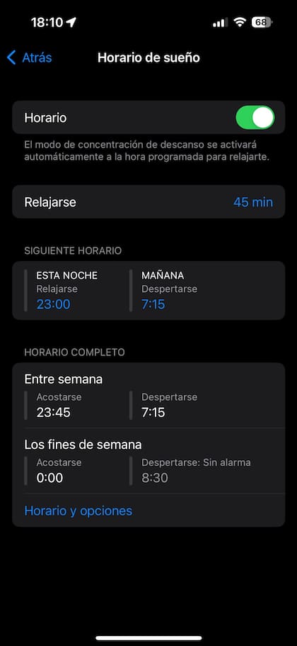 En los teléfonos iPhone, el menú de Modos de concentración ofrece un control exhaustivo sobre las notificaciones (Foto: Captura)