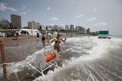 En Mar del Plata, el agua registra la temperatura media más baja en seis años. Ayer la marea subió más de la altura promedio