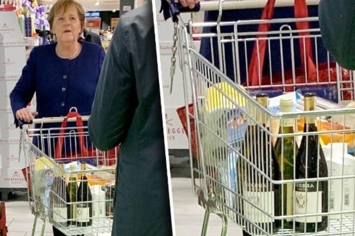 En medio de la pandemia, capturaron una imagen de la canciller en un comercio de Berlín-Mitte, al que usualmente va para realizar sus compras