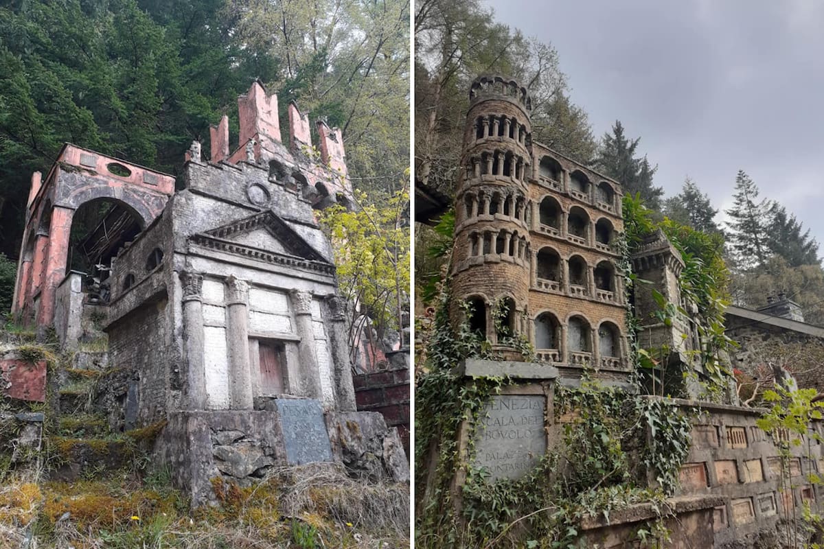 En medio de un bosque en una localidad galesa se encontró un complejo con decenas de réplicas de construcciones italianas