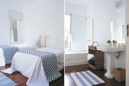 En mimbre, cesto y mueble para guardar toallas