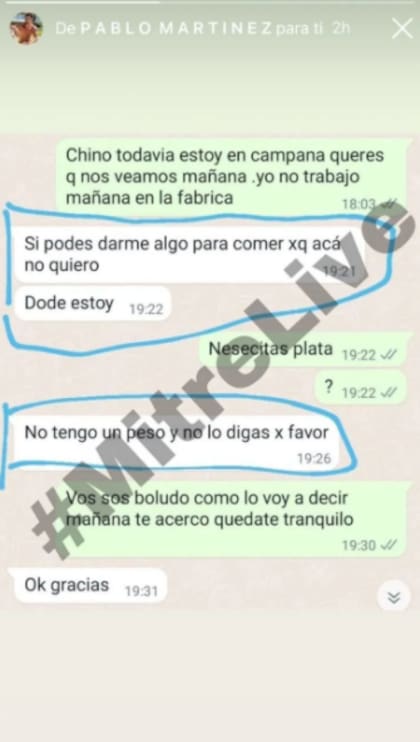 En Mitre Live compartieron la conversación que tuvieron Pablo y Gustavo
