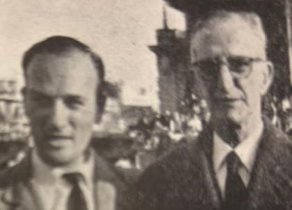 En Palermo, Mario y José María Bustillo cuando en 1955 La Primavera logró el primer Gran Campeón Macho con un toro llamado Cinzano