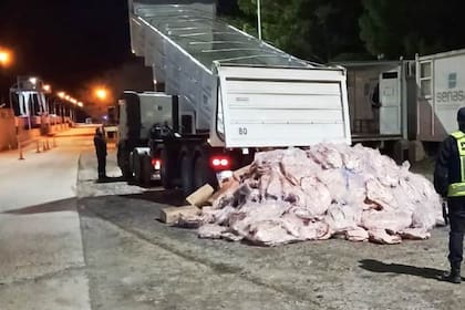 En Puente Dique Catriel, provincia de Río Negro, se decomisaron 7800 kilos de carne bovina transportada de manera irregular