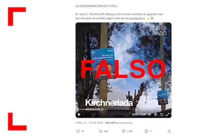 En redes sociales circula un video en el que una chica, supuestamente, corrige un cartel de UxP en guaraní