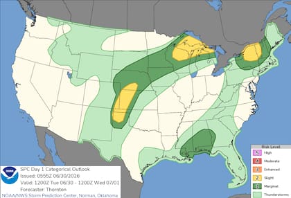 En regiones como el norte de Wisconsin y la Península Superior de Michigan, la combinación de una atmósfera húmeda y gran inestabilidad crea las condiciones propicias para el desarrollo de superceldas