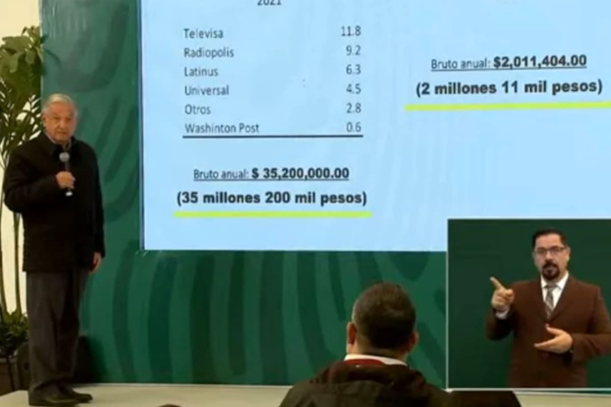 En su conferencia de prensa diaria, el presidente Andrés López Obrador mostró los ingresos del periodista que publicó una nota sobre una casa de su hijo