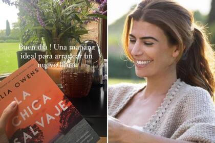 En su perfil de Instagram, Juliana Awada compartió con sus seguidores la novela que empezó a leer este sábado: La chica salvaje, de Delia Owens