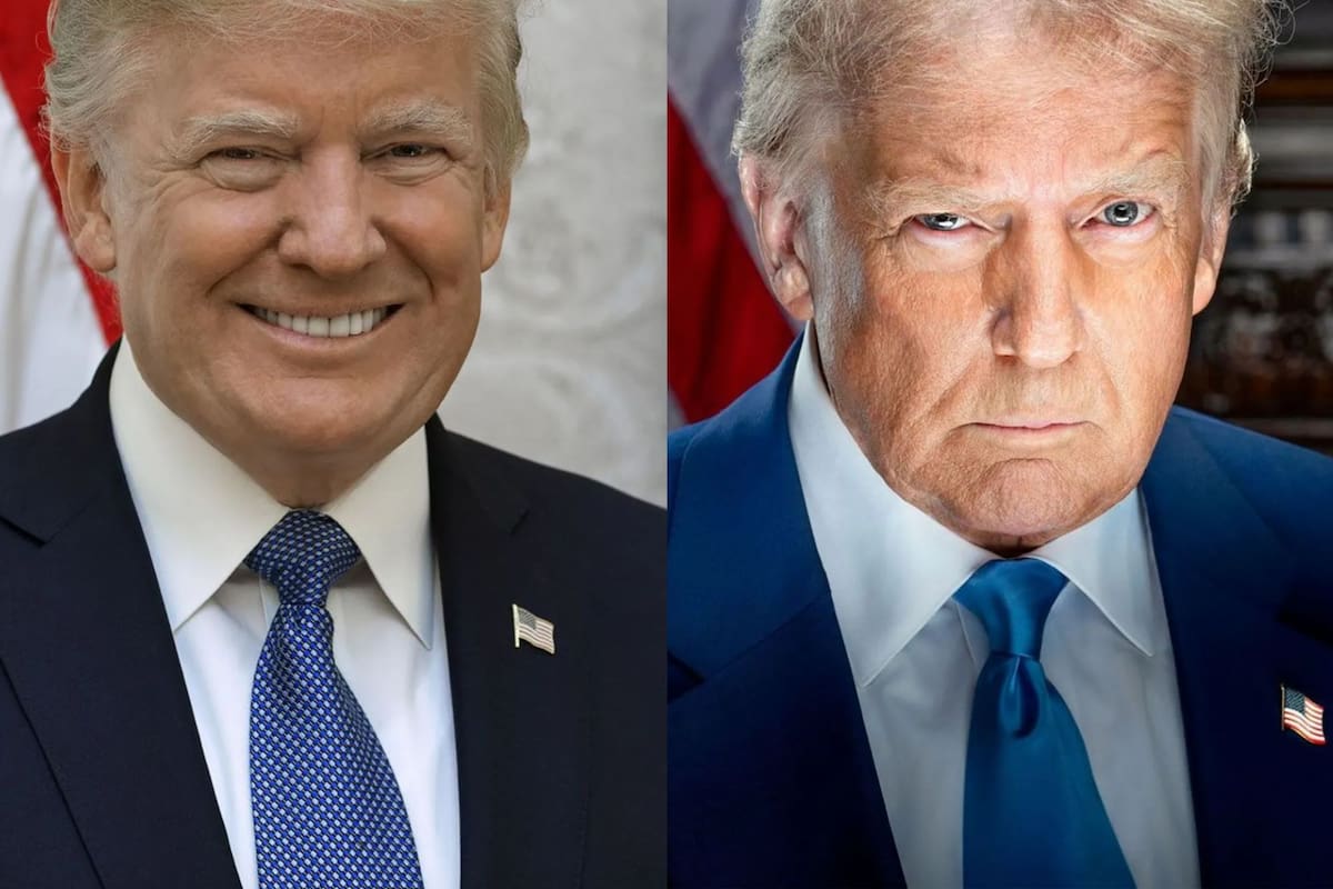 En su primer retrato oficial como presidente, Donald Trump aparece con una amplia sonrisa, en marcado contraste con su imagen más desafiante de 2024.