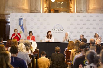 En su última presentación pública, la vicepresidenta hizo un comentario velado al Presidente y los asistentes corearon "Cristina presidenta"