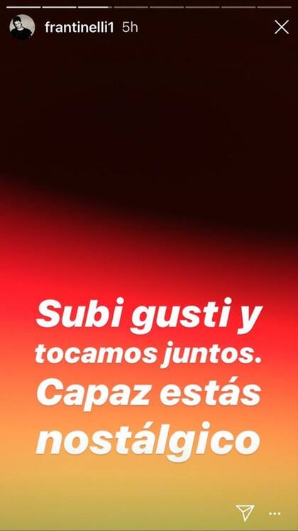En sus historias, Fransisco le propone irónico a su vecino que suba a tocar música con él.
