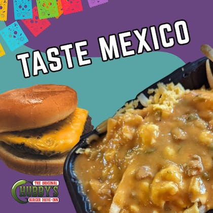 En The Original Chubby’s Burger Drive-Inn, los clientes pueden ordenar hamburguesas y papas "ahogadas" en chile verde (Facebook/Original Chubby's)
