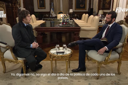 En Toda Libertad, Louis Sarkozy recibe a Javier Milei, Presidente de la Nación Argentina, en la Casa Rosada de Buenos Aires.