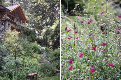 En todo el recorrido del jardín se diseñaron espacios de asiento o de circulación, con escaleras, planos y diferentes plantas.