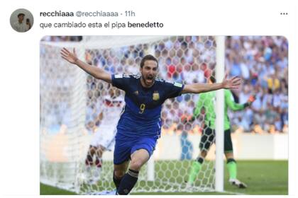 En Twitter compararon a Darío "Pipa" Benedetto con Gonzalo "Pipa" Higuain (Foto: Captura de Twitter)