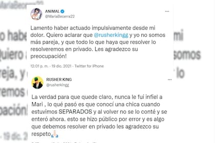En Twitter confirmaron su separación (Captura Twitter)
