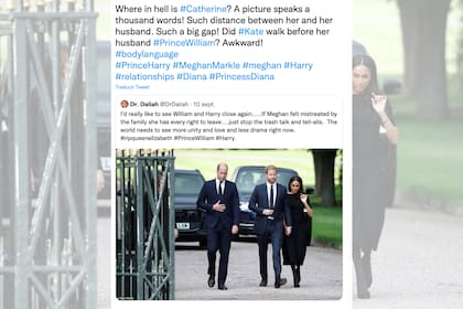 En Twitter destacaron la falta de cercanía de William hacia su esposa, Kate Middleton