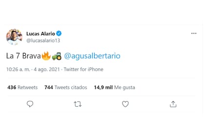 En Twitter, el Pipa expresó toda su admiración por la jugadora de Las Leonas