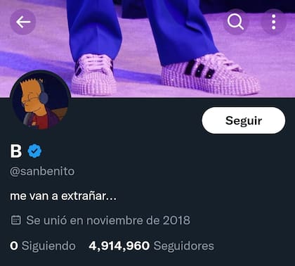 En Twitter mantiene pública su cuenta pero borró el único tuit que escribió en 2023