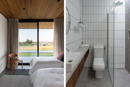 En un espacio compacto, el baño en suite del cuarto de huéspedes se resolvió con buen diseño y funcionalidad.