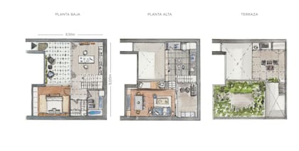 En un lote de 9x8m, lograron una vivienda de 97m2 cubiertos y 75 descubiertos.