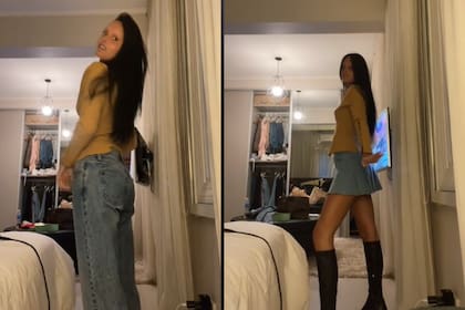 En un momento de su video, el televisor se movió y llamó la atención de sus seguidores