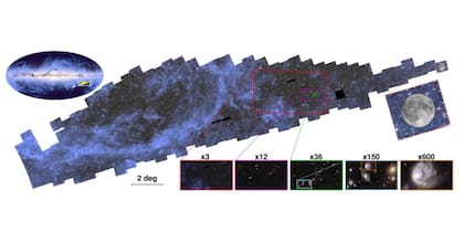 En un pequeño fragmento de la observación de Euclid se pueden ver las galaxias existentes en ese cuadrante
