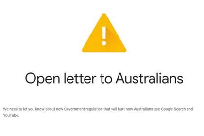 En una "carta abierta a los australianos", Google advierte que la nueva ley afectará negativamente a los ciudadanos de ese país