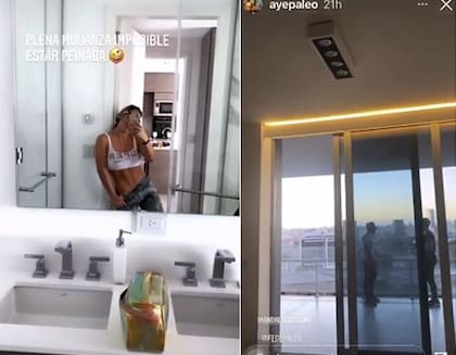 En una de las imágenes que subió la modelo se puede observar que el departamento tiene un amplio balcón y una cocina muy moderna