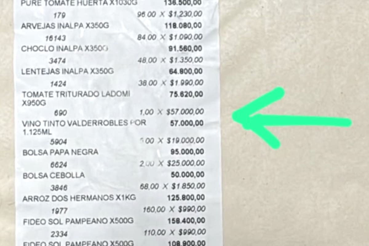 En una factura presentada por un comedor escolar de una escuela de Entre Ríos al Gobierno provincial apareció registrada la compra de una botella de vino por $57.000
