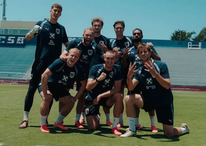 En uno de los entrenamientos en plena copa del mundo.