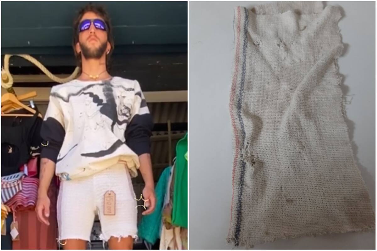 En Uruguay ofrecen un short de trapo de piso a $50.000 y se hizo viral en las redes (Foto: Captura de video/Twitter)