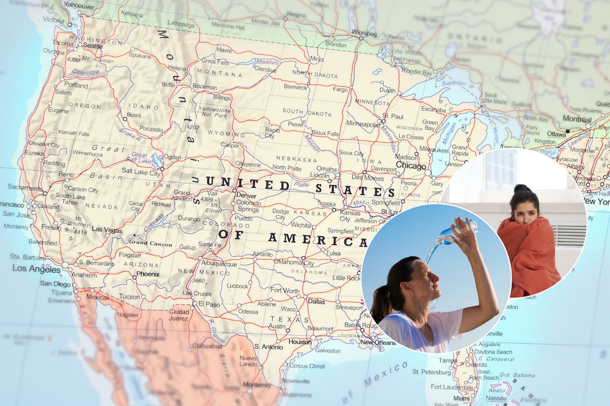 En varios estados del centro y este las temperaturas se ubicarán por debajo de la media estacional, mientras que en el oeste estarán muy por encima del promedio