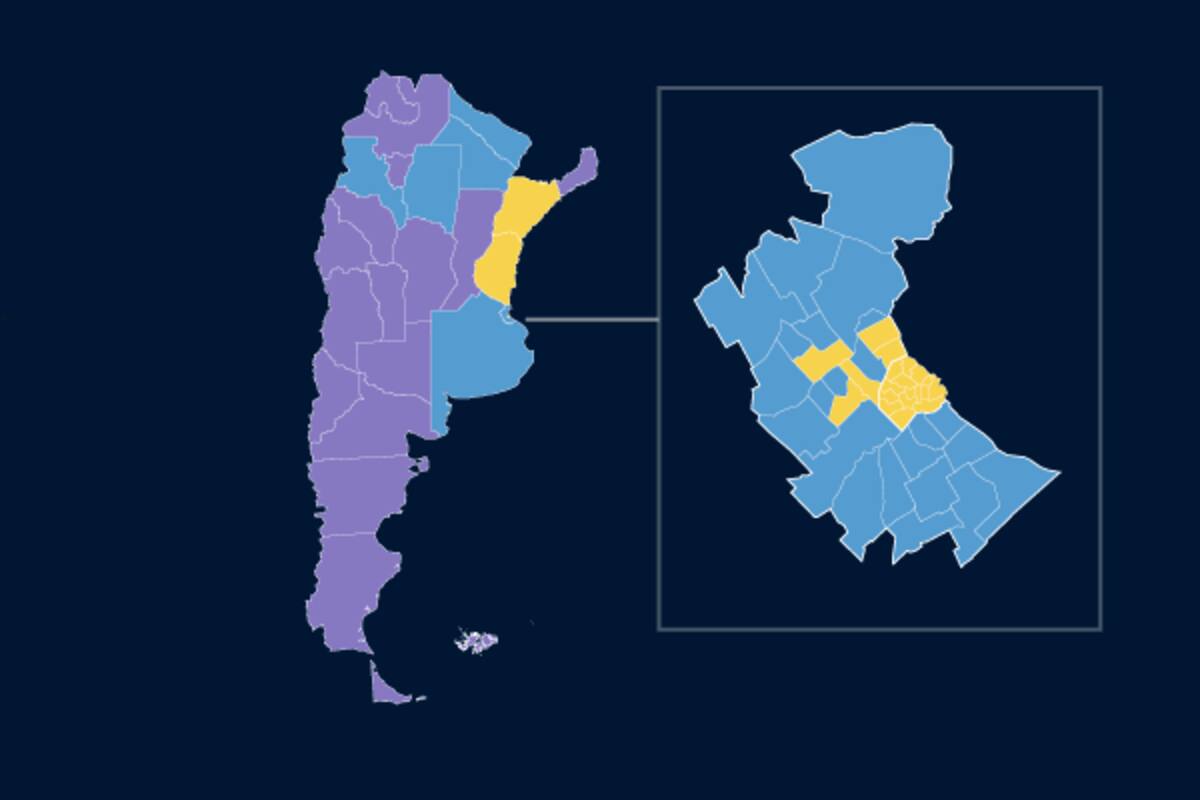 En violeta, las provincias en las que Milei fue el candidato presidencial más votado de las PASO