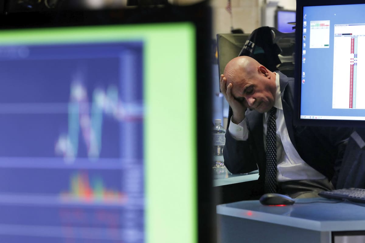 En Wall Street, caras de preocupación por la caída de los mercados
