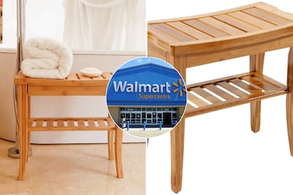 En Walmart, el banco de bambú cuesta US$50,99 y destaca por su diseño multifuncional